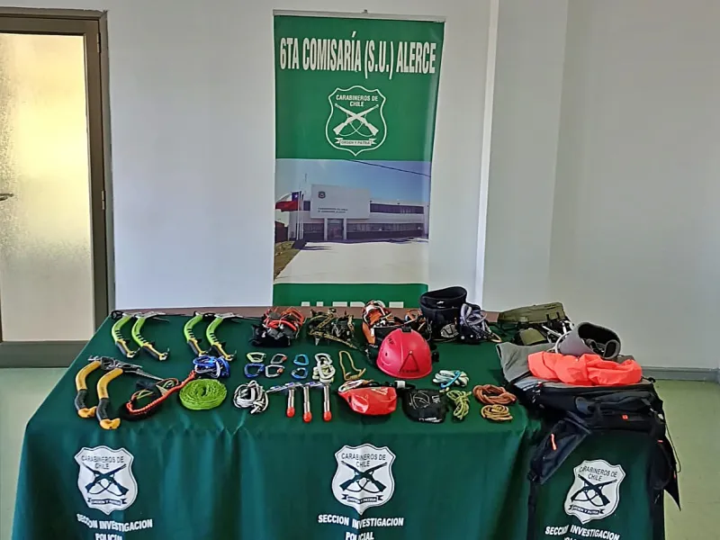 Carabineros de Alerce recupera implementos de Alta Montaña robados en Puerto Varas