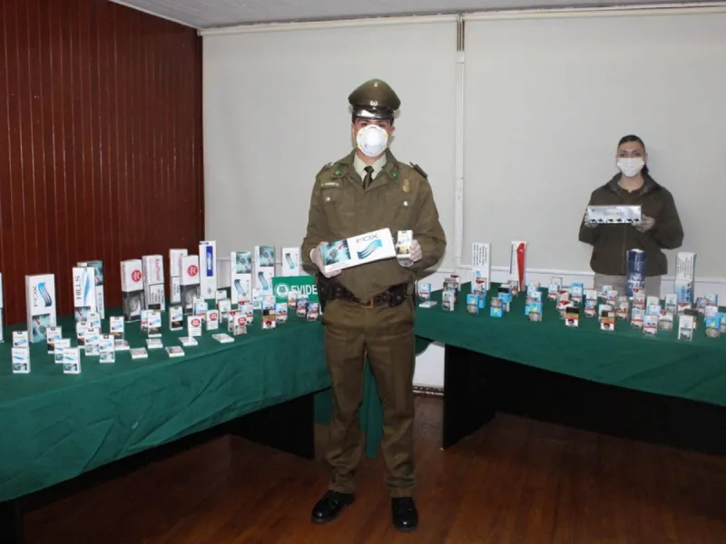 En la Región de Los Lagos: 952 cajetillas incautadas y 15 personas detenidas por comercio ilegal de cigarrillos