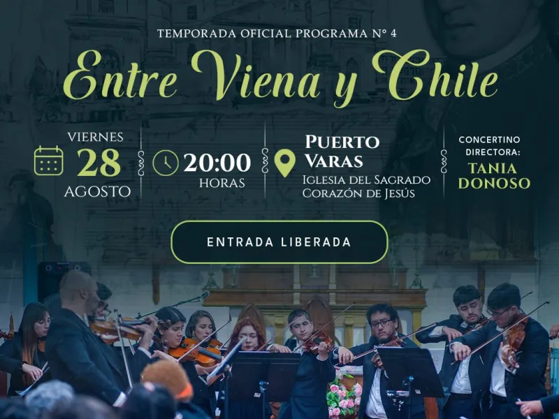 OCPM presenta “Entre Viena y Chile” en Puerto Varas con concierto gratuito en la Iglesia del Sagrado Corazón de Jesús