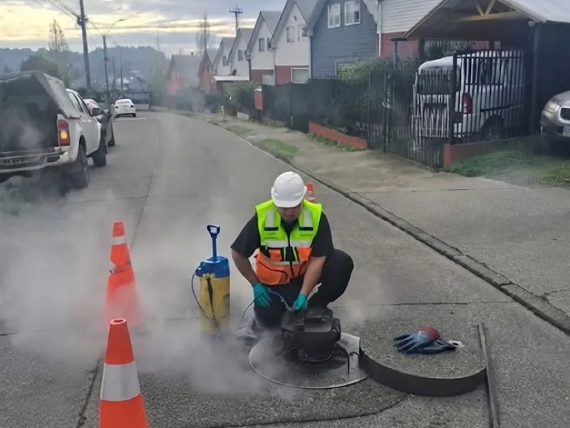 Suralis despliega nueva campaña de pruebas de humo para detectar conexiones irregulares de aguas lluvia al alcantarillado en Puerto Varas