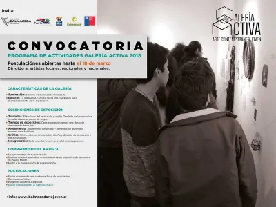 BAJ Los Lagos abre convocatoria a artistas nacionales para participar de Galería Activa 2018