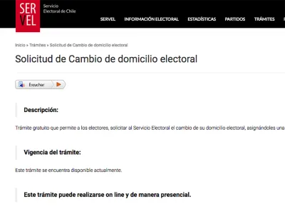 Cambio de domicilio electoral se puede hacer on line