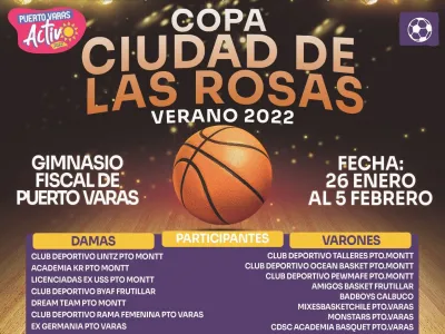Cerca de 200 Deportistas participan en la XX versión del campeonato de Básquetbol “Copa Ciudad de las Rosas 2022”