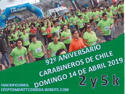 Corrida Familiar de Carabineros se realizará el 14 de abril en Costanera de Puerto Varas
