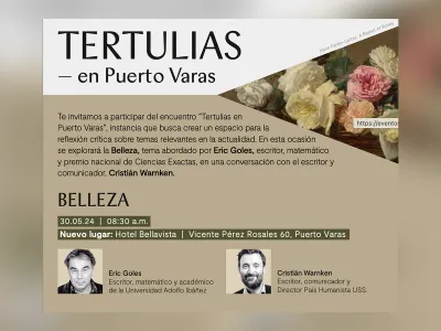 Cristián Warnken y Eric Goles traen Tertulias a Puerto Varas