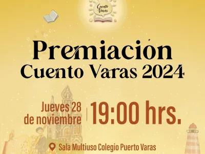 “Cuento Varas” dará a conocer los ganadores de la Décimo Novena Versión de este Tradicional Concurso Literario