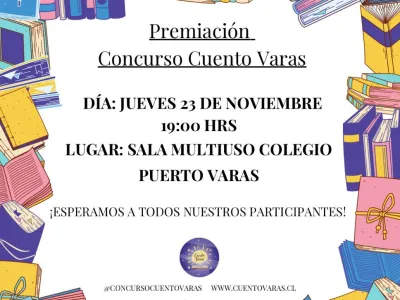 CuentoVaras realizará premiación de la XVII versión de este tradicional Concurso Literario Escolar
