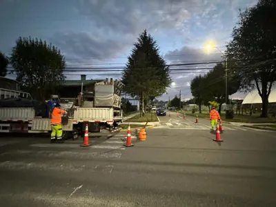 En la Ciudad de las Rosas comenzó convenio de servicio de demarcación vial en cruces de establecimientos educacionales