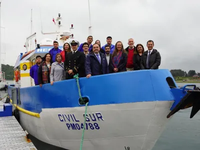 Registro Civil suma a BancoEstado a su lancha “Civil Sur” para llevar atención a islas de la región de Los Lagos
