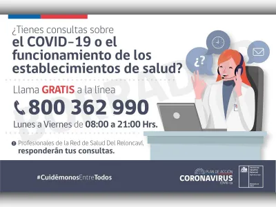 Servicio de Salud Del Reloncaví lanza número 800 para consultas COVID-19